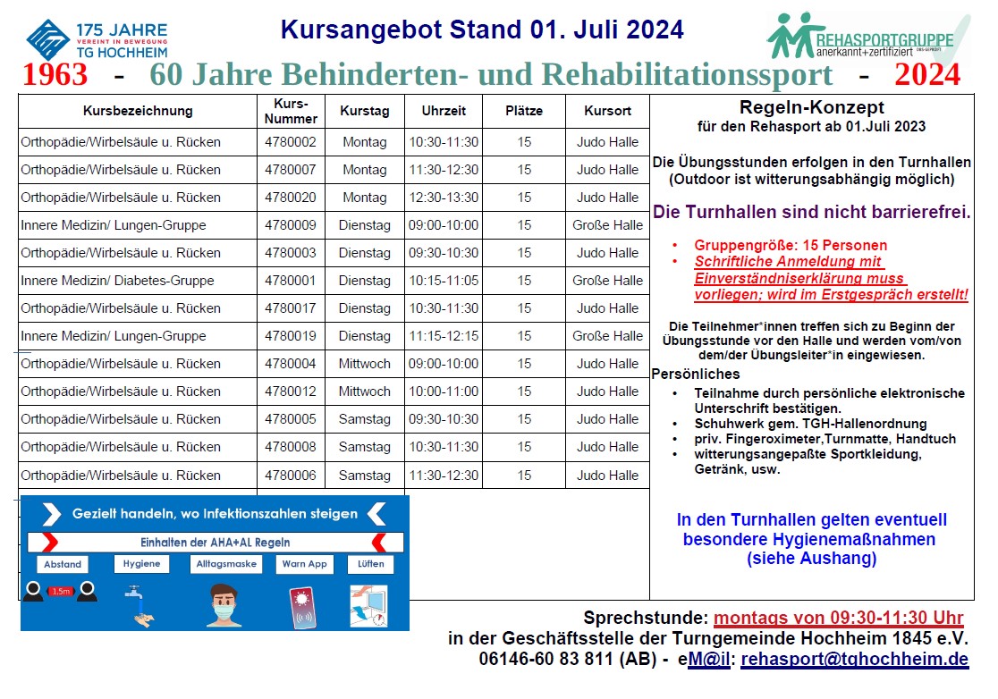 Reha Angebot Stand 1.07.2024