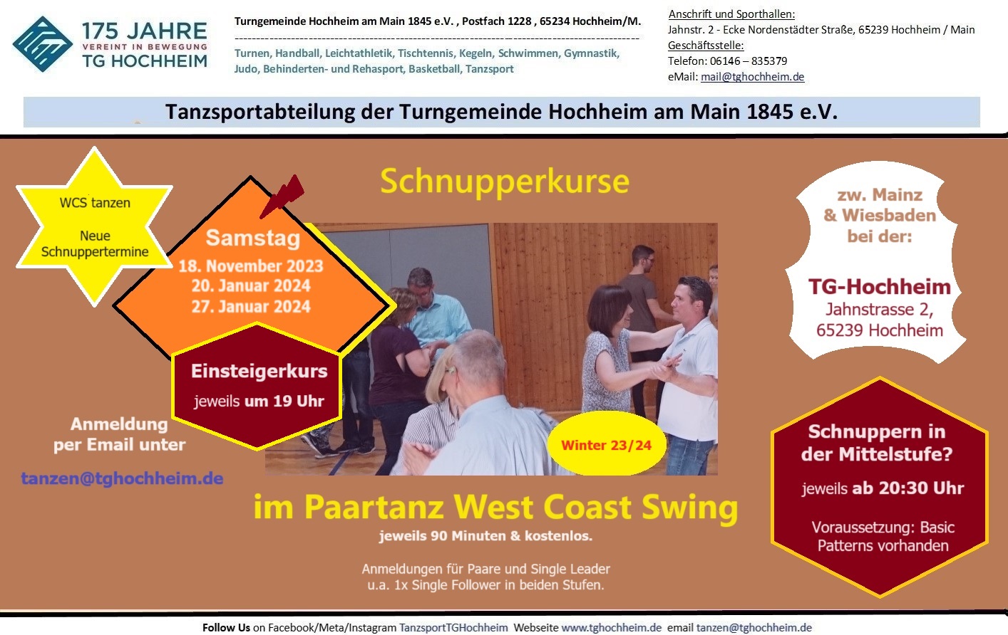 West Coast Swing BeginnerSchnuppern TG Hochheim Winter